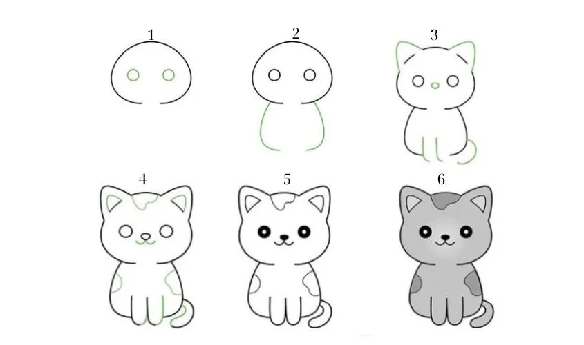 10+ cách vẽ con mèo đơn giản, dễ thương cho bé từng bước chi tiết nhất