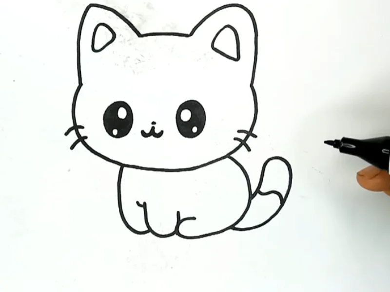 Hướng dẫn cách vẽ mèo cute đơn giản cho bé - Artnam