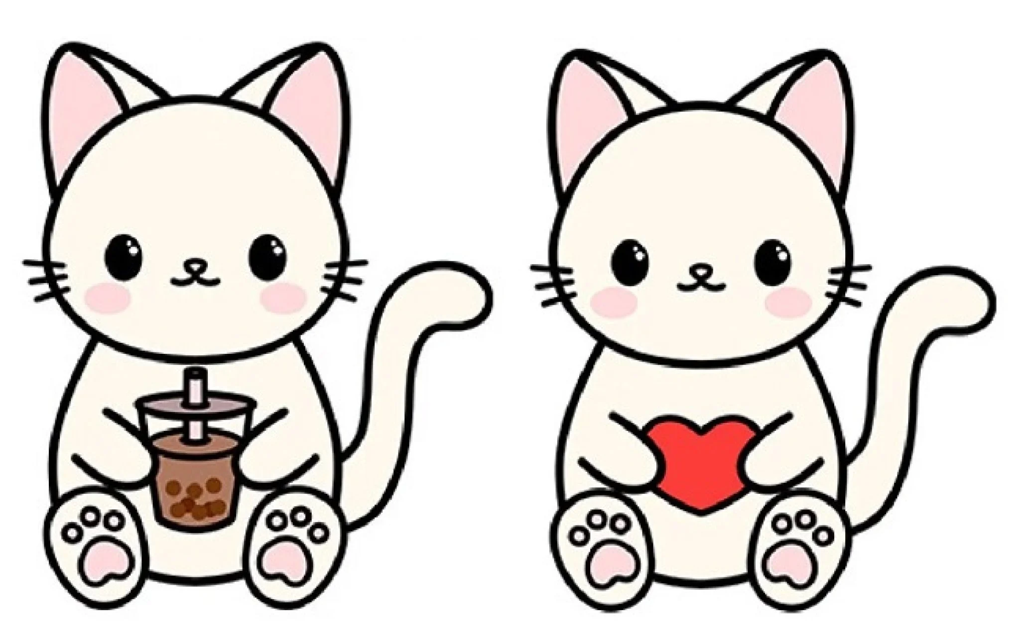 hai hình vẽ con mèo đơn giản