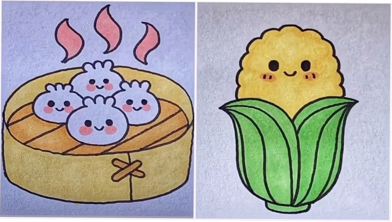 Ảnh vẽ cute đơn giản cô gái đáng yêu