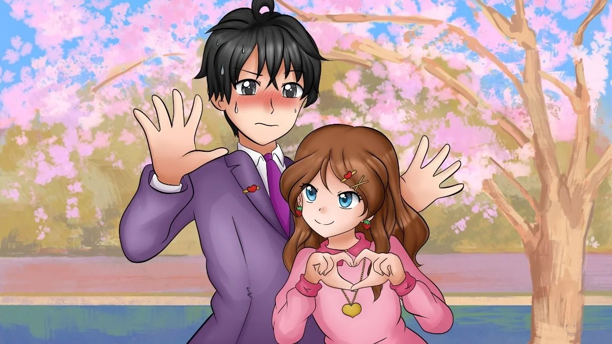 Hình vẽ tranh anime nam nữ vui vẻ