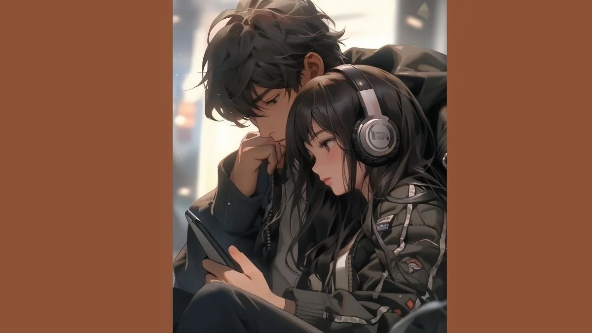 Hình vẽ tranh anime nam nữ tình cảm