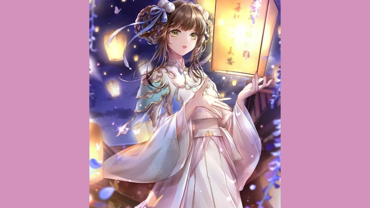 Hình vẽ tranh anime nữ cổ trang duyên dáng