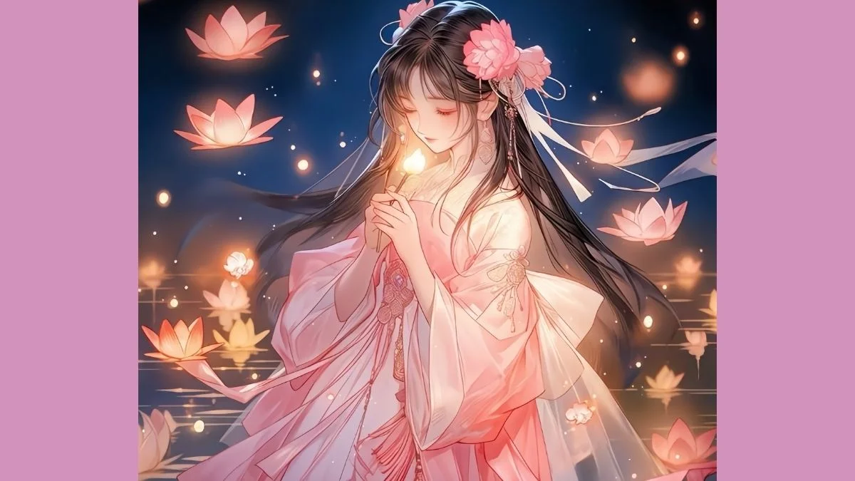 Hình vẽ tranh anime nữ cổ trang đơn giản