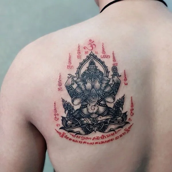Hình xăm Khmer thần Ganesha