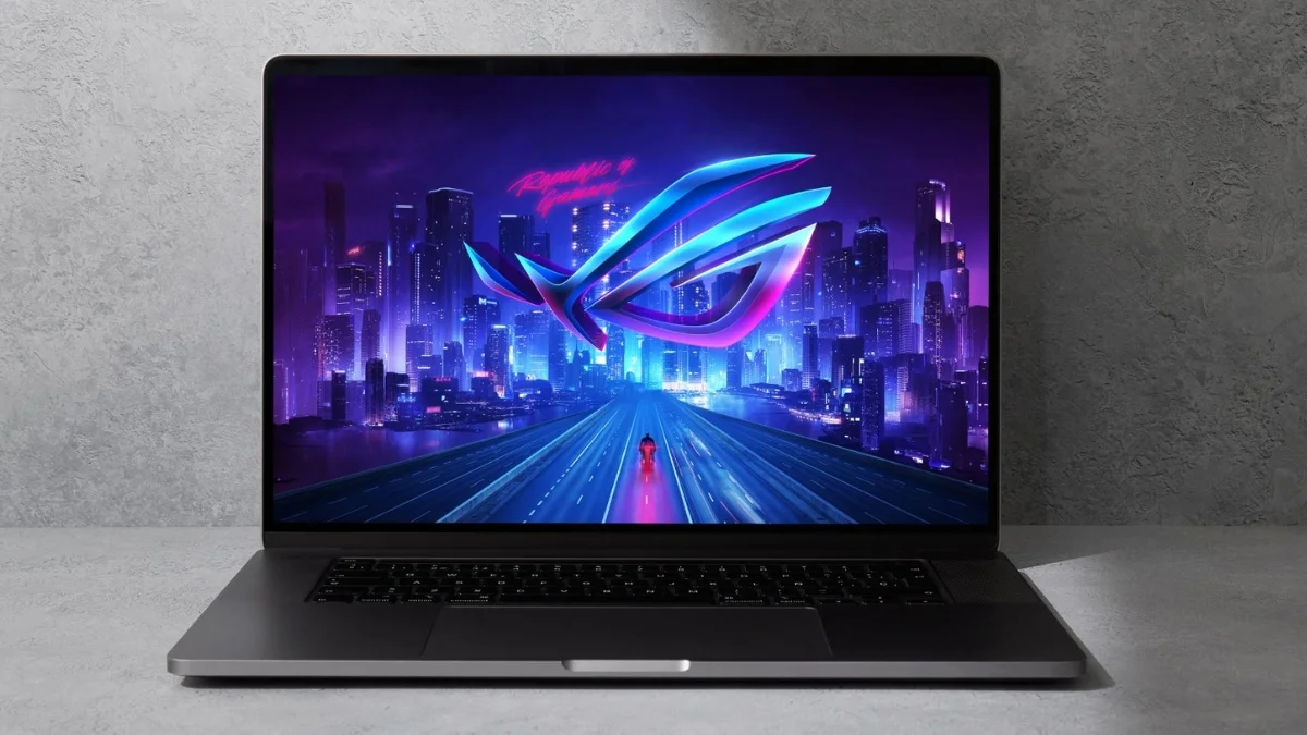 hình nền laptop cyberpunk logo ROG neon