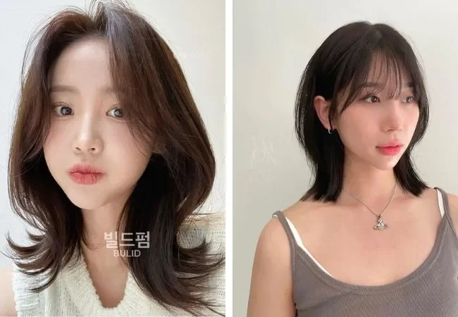 Mẫu tóc ngang vai đẹp đuôi vểnh