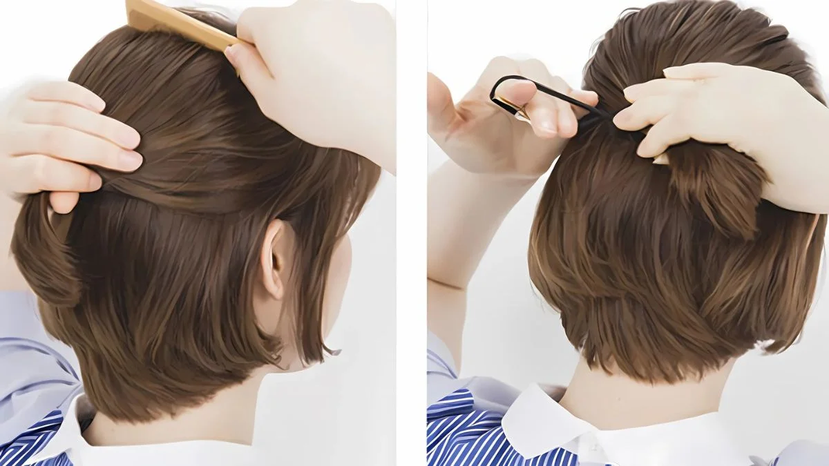 Cách buộc tóc ngắn nửa đầu