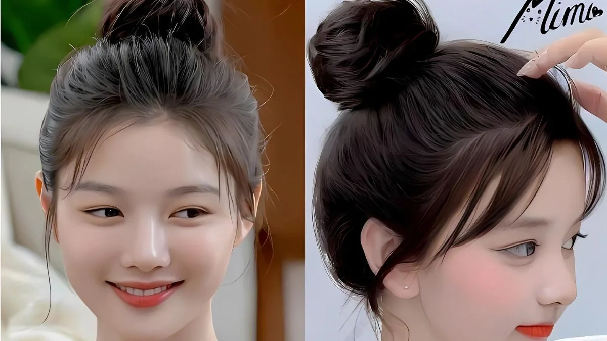 Cách buộc tóc ngắn hình củ tỏi