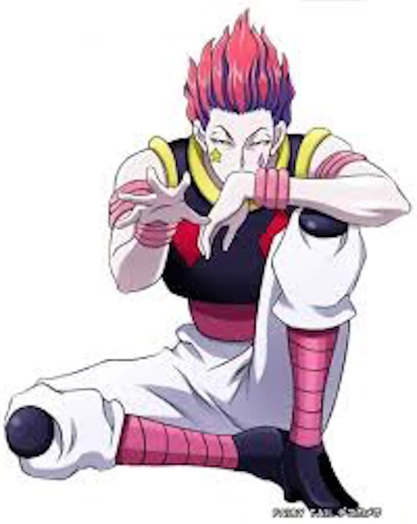 Hình minh họa Hisoka anime ngồi tạo dáng