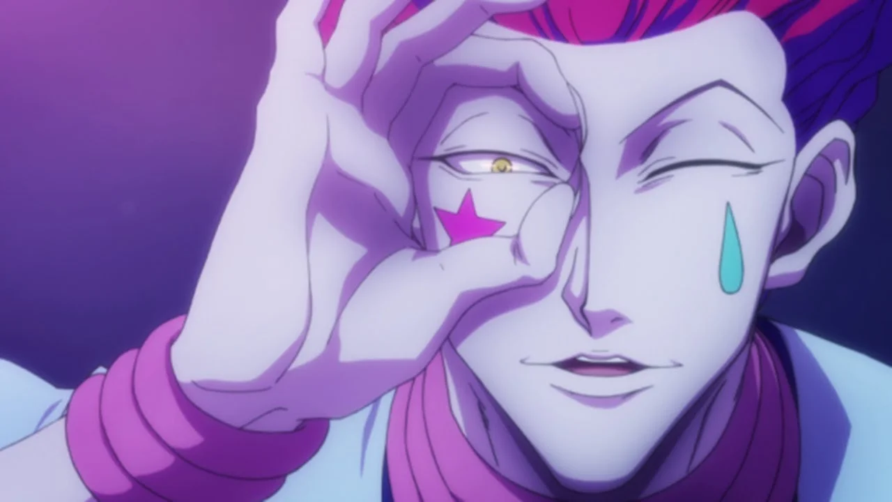 Hình nền máy tính chill Hisoka tông tím huyền ảo