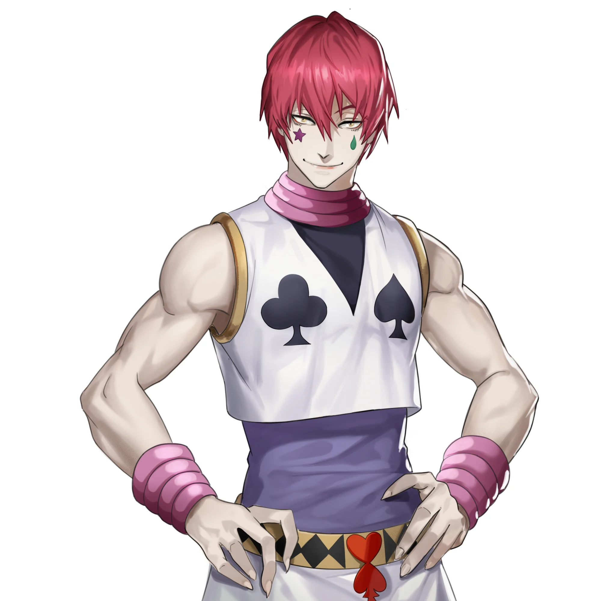 Hình minh họa Hisoka anime đứng tạo dáng