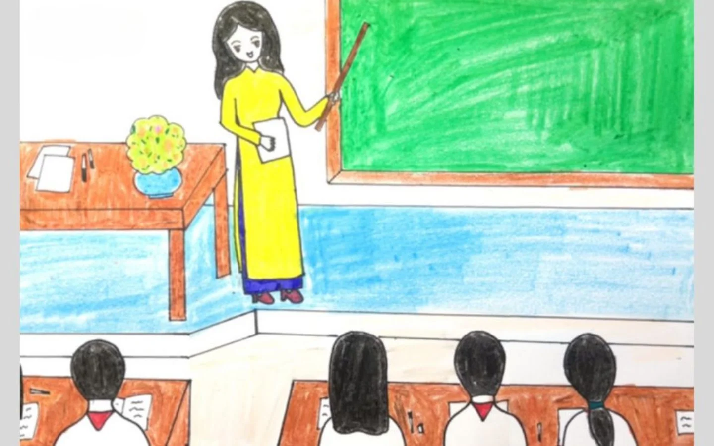 Cô giáo đứng lớp, học trò chăm ngoan