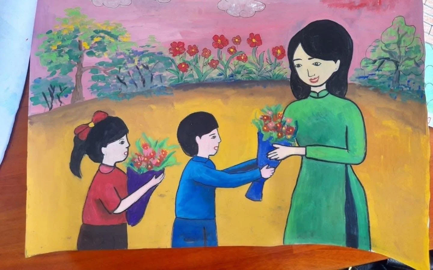 Bó hoa nhỏ, lòng biết ơn lớn