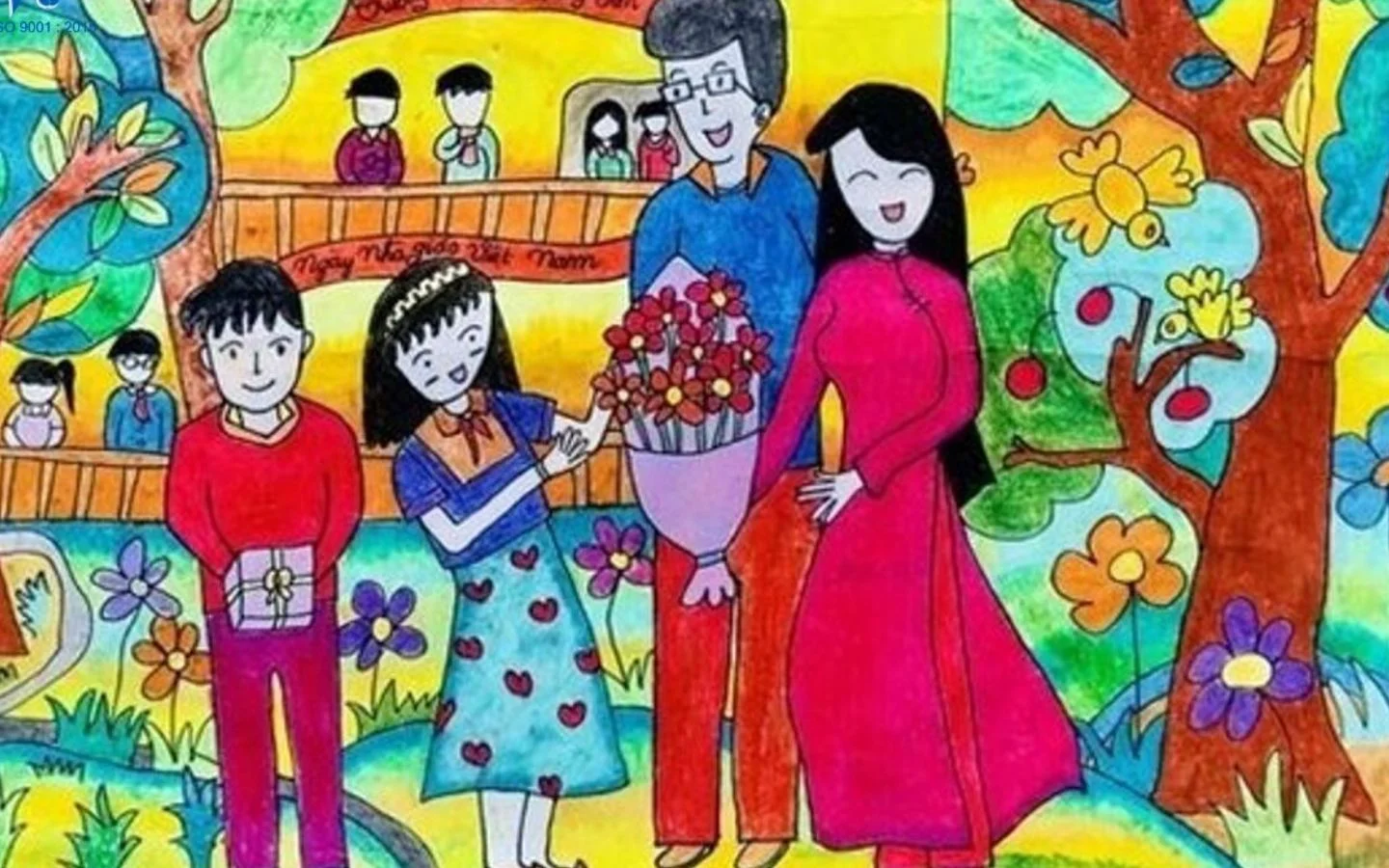 Nụ cười rạng rỡ tặng cô giáo