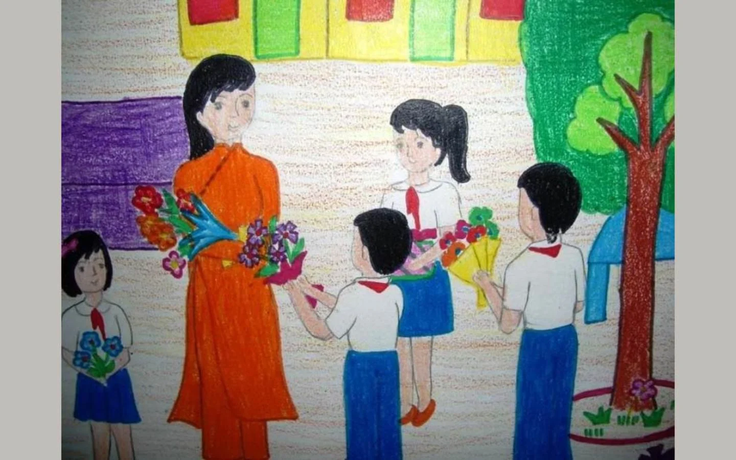 Học trò tặng quà thầy cô