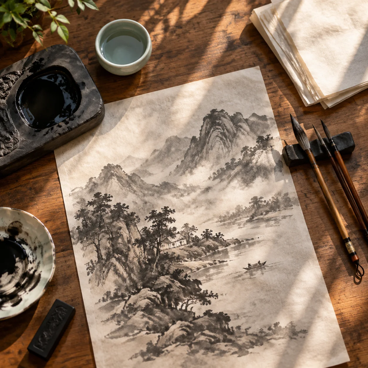 tranh thủy mặc: gợi ý số 22