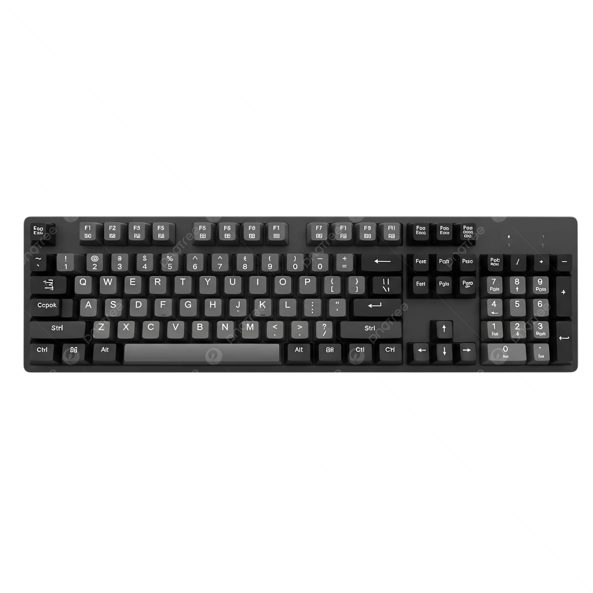 Ảnh bàn phím cơ máy tính màu đen full-size trên nền xanh lá cây