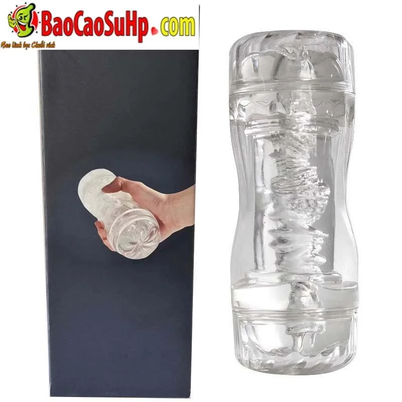 Cốc thủ dâm 2 đầu trong suốt Rory lõi xoắn khít - ảnh 1