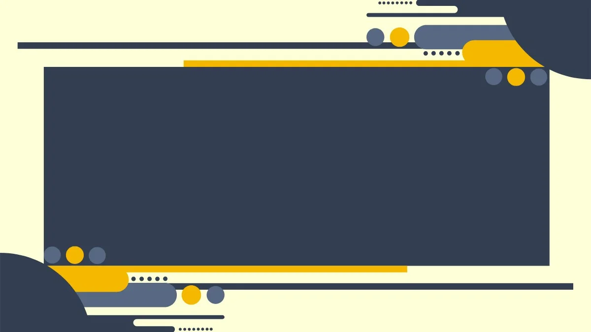 Hình nền PowerPoint đẹp với khung hình học xanh navy và viền vàng trang trí