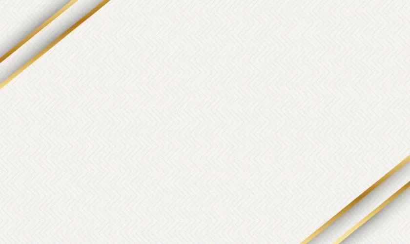 Hình nền PowerPoint trắng tối giản với đường viền vàng chéo ở các góc