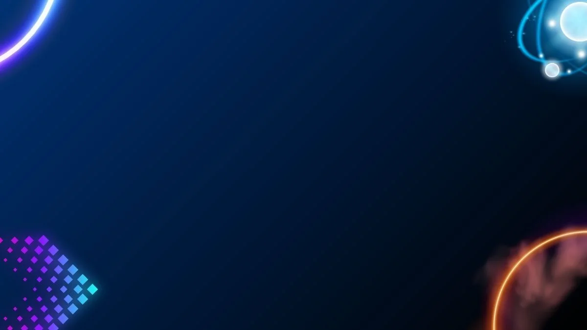 Hình nền PowerPoint xanh đậm trừu tượng với hiệu ứng ánh sáng và hình học