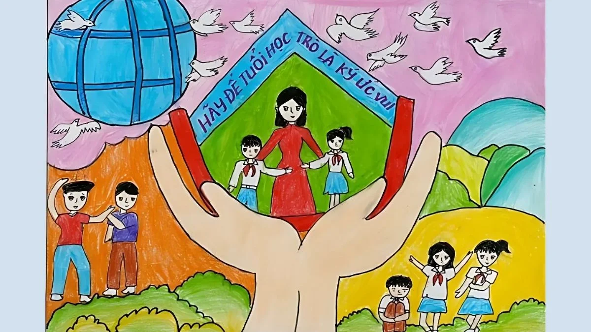 Mẫu vẽ tranh bạo lực học đường ý nghĩa (3)