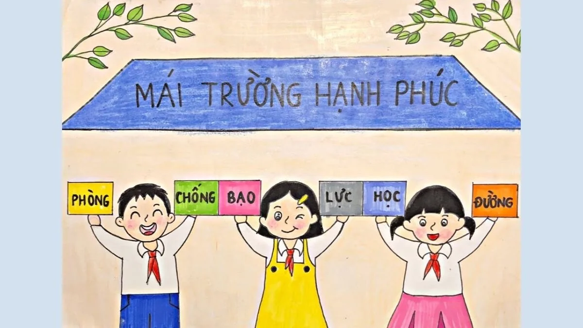 vẽ tranh bạo lực học đường đẹp