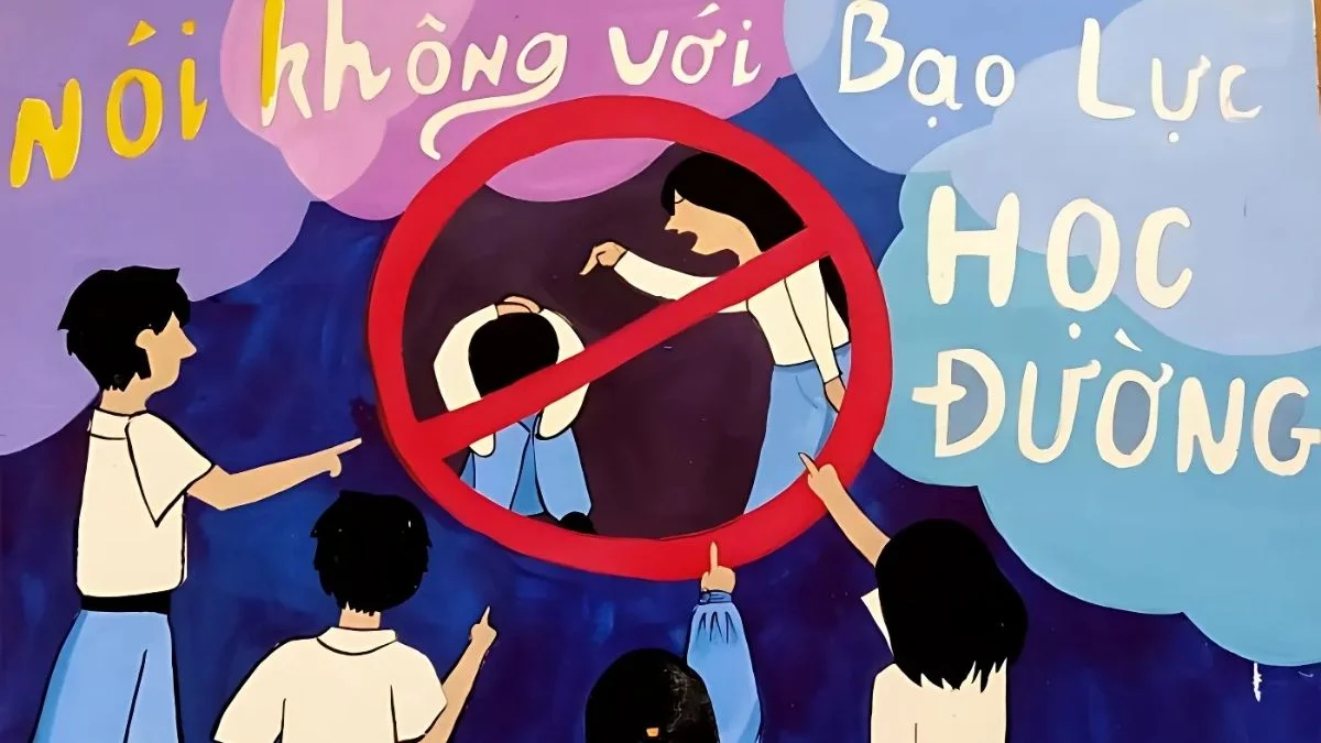Hướng dẫn vẽ tranh bạo lực học đường đẹp ý nghĩa nhất