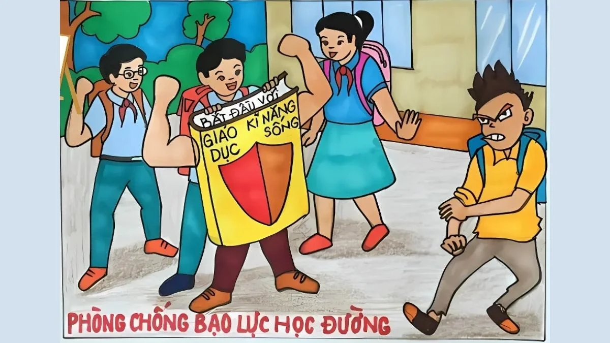 Cách vẽ tranh bạo lực học đường ý nghĩa
