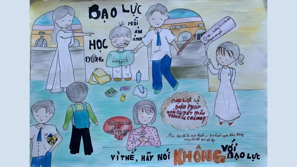 vẽ tranh phòng chống bạo lực học đường ý nghĩa
