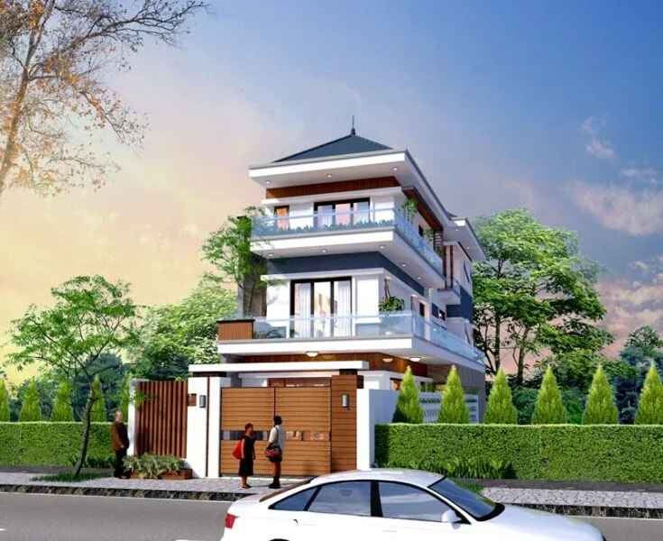 Biệt thự phố hiện đại mái ngói sang trọng