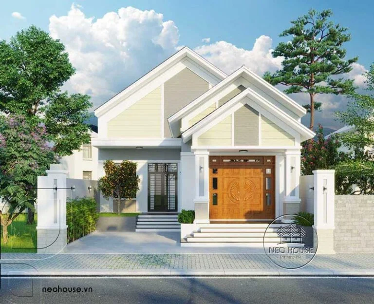 Thiết kế nhà mái ngói đẹp với không gian sống hiện đại và thoáng đãng.