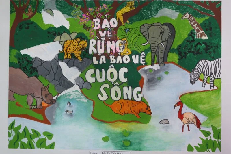 Tranh vẽ bảo vệ môi trường rừng, bảo vệ cuộc sống