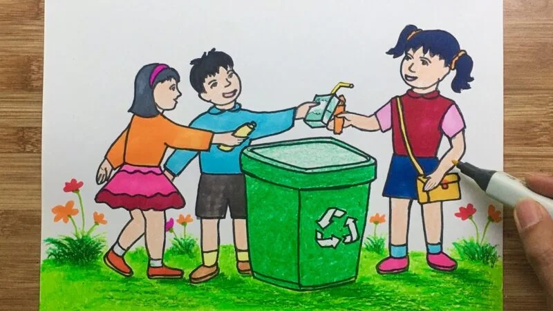 Vẽ tranh bảo vệ môi trường đơn giản
